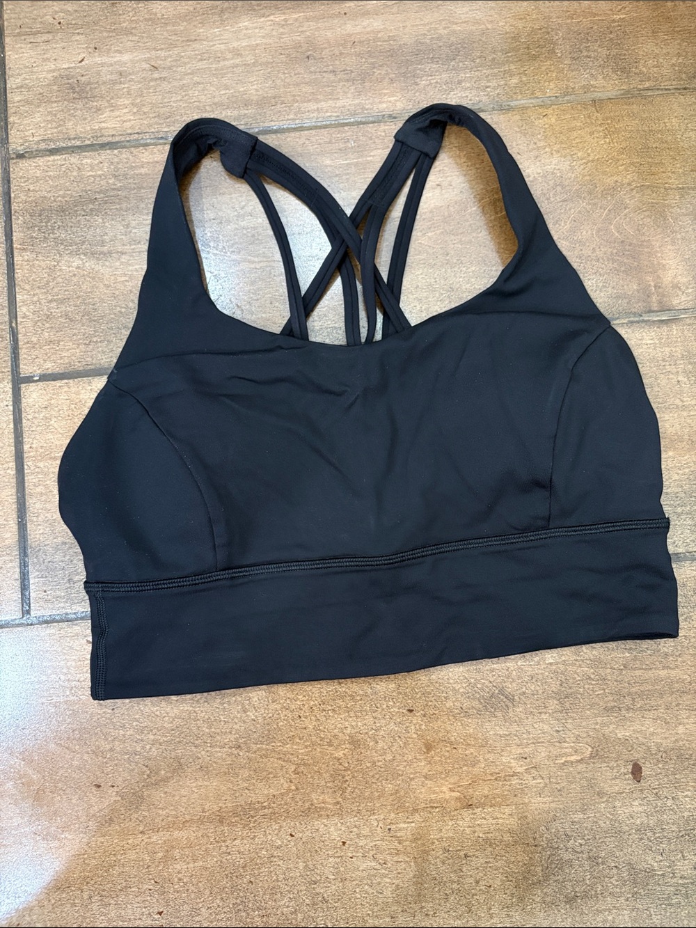 Lululemon free to be serene longline sports bra black size 8